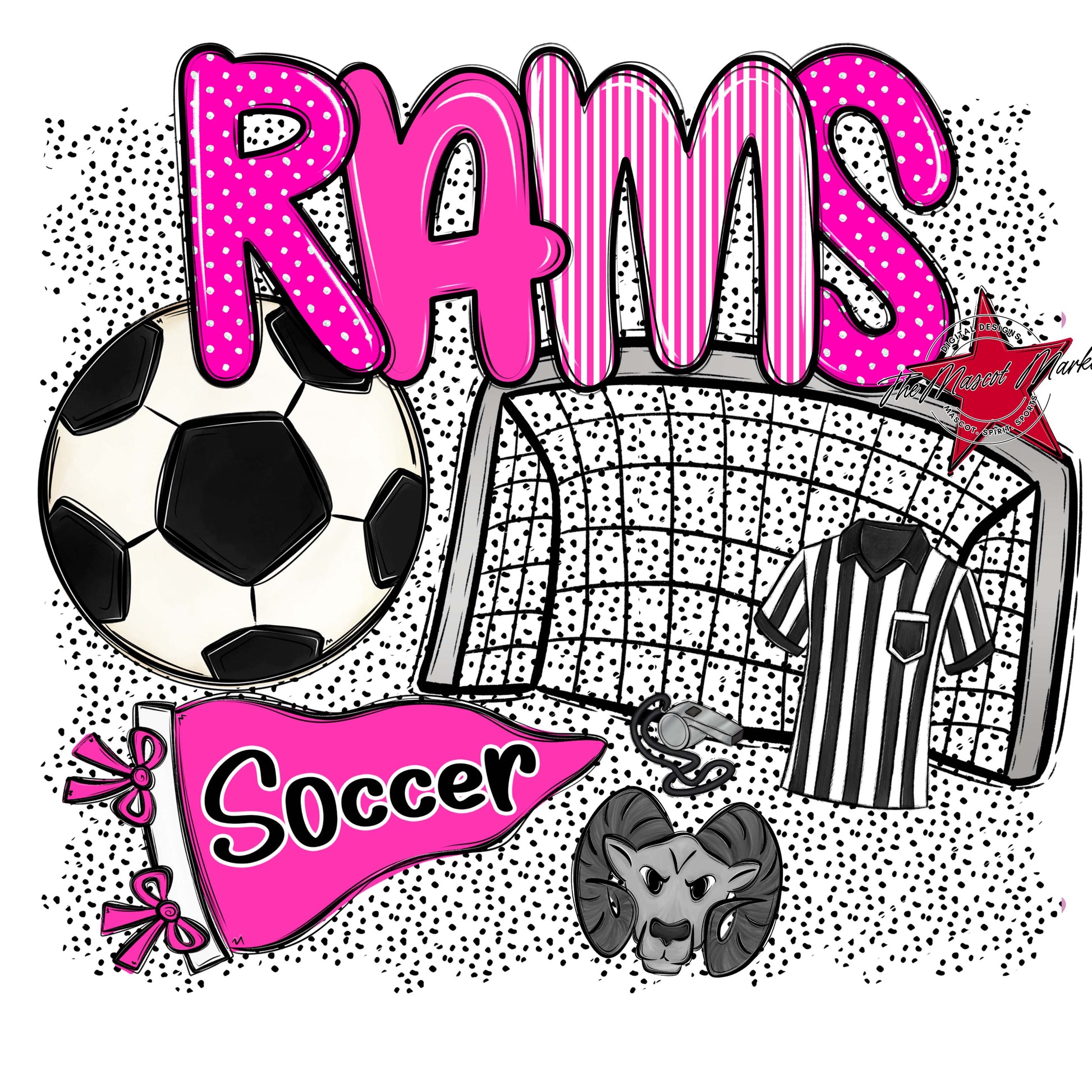 Rams Soccer Spirit-Pink