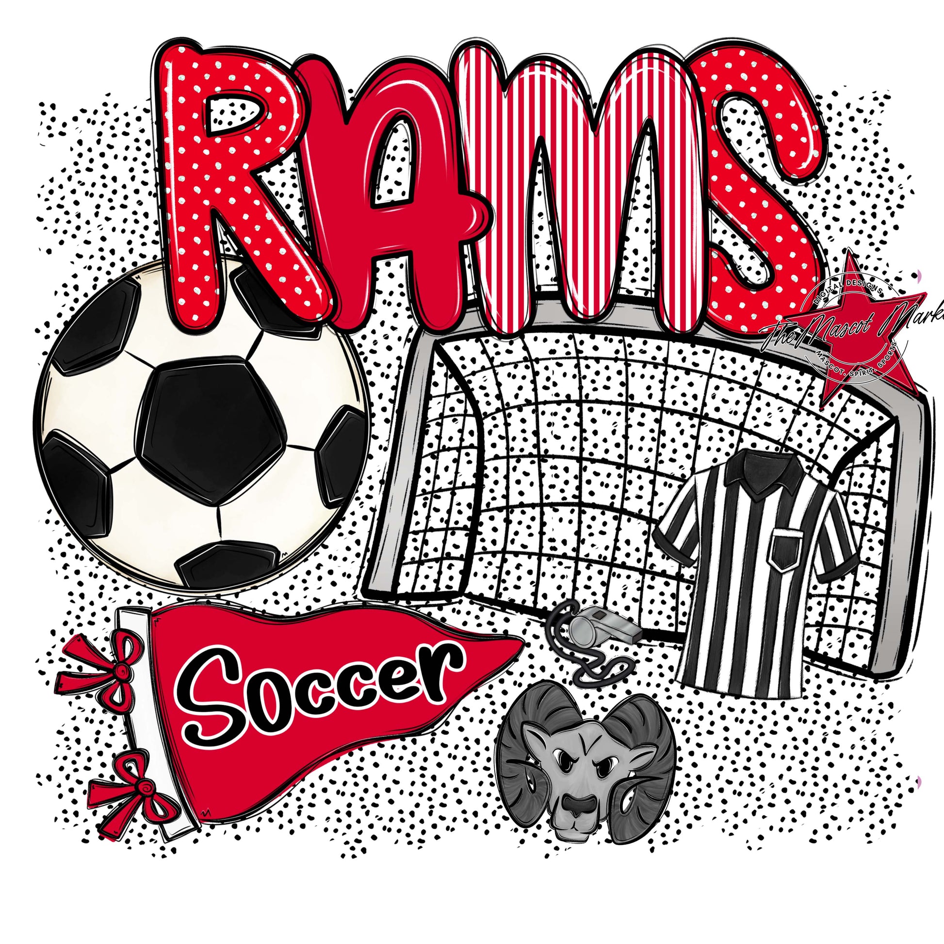 Rams Soccer Spirit-Red