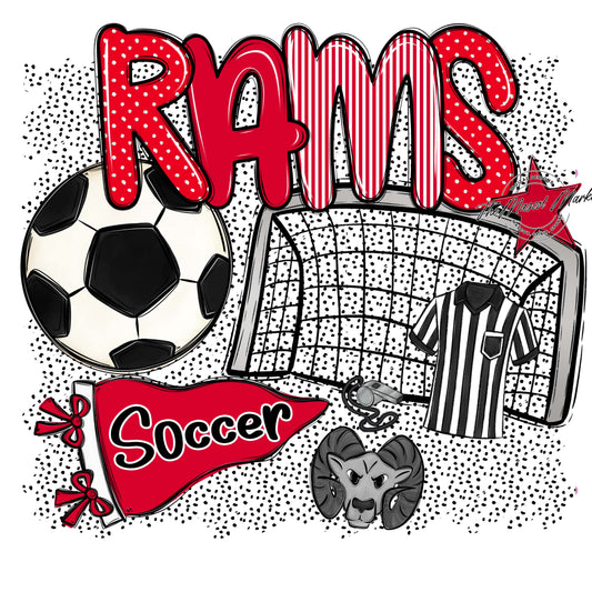 Rams Soccer Spirit-Red