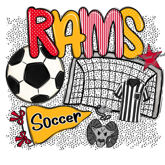 Rams Soccer Spirit-Red & Yellow