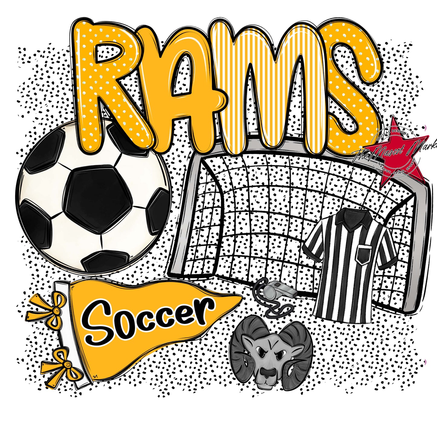 Rams Soccer Spirit-Yellow
