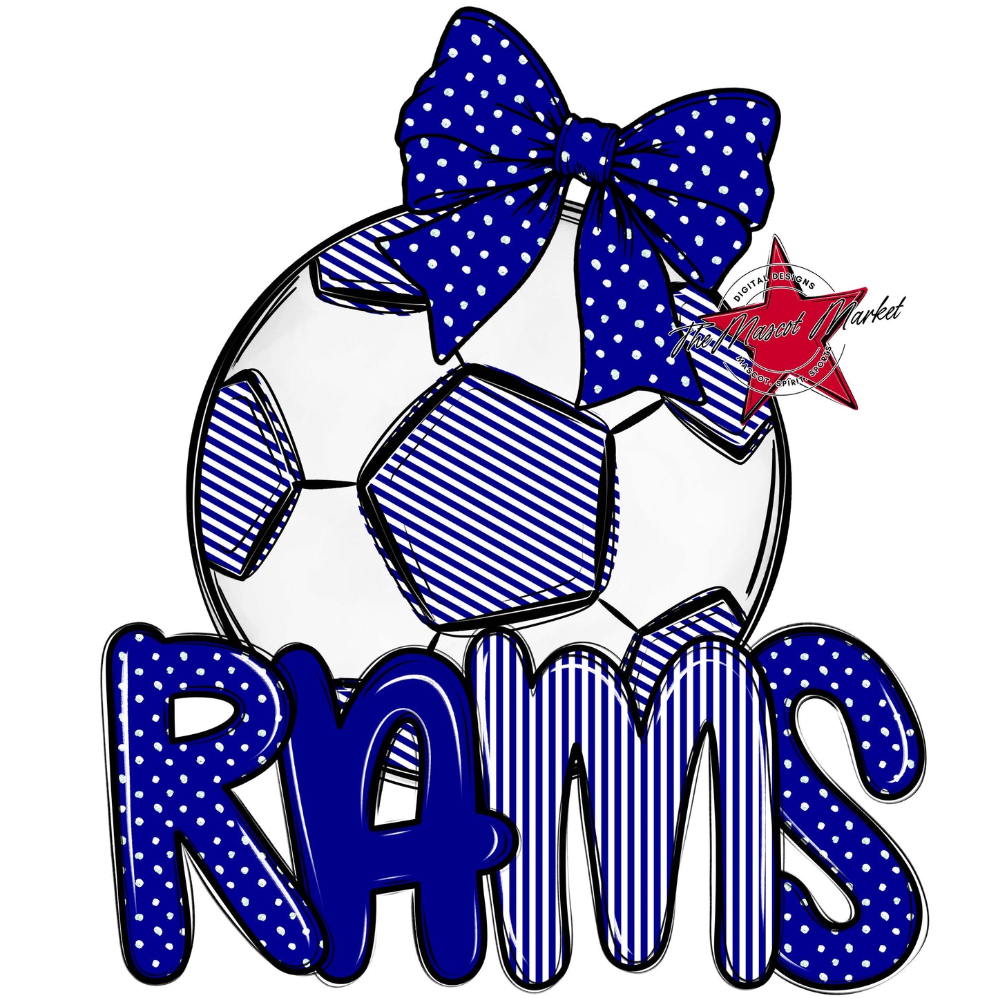 Rams Soccer Spirit Design-Blue
