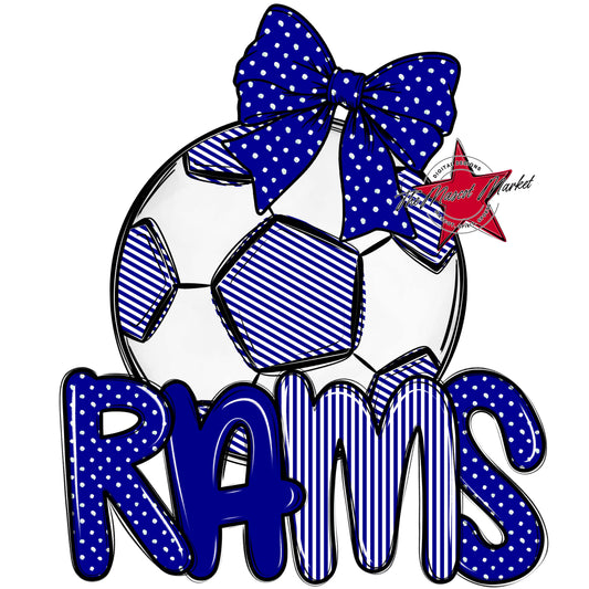 Rams Soccer Spirit Design-Blue