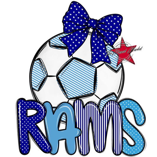 Rams Soccer Spirit Design-Blue & Carolina Blue
