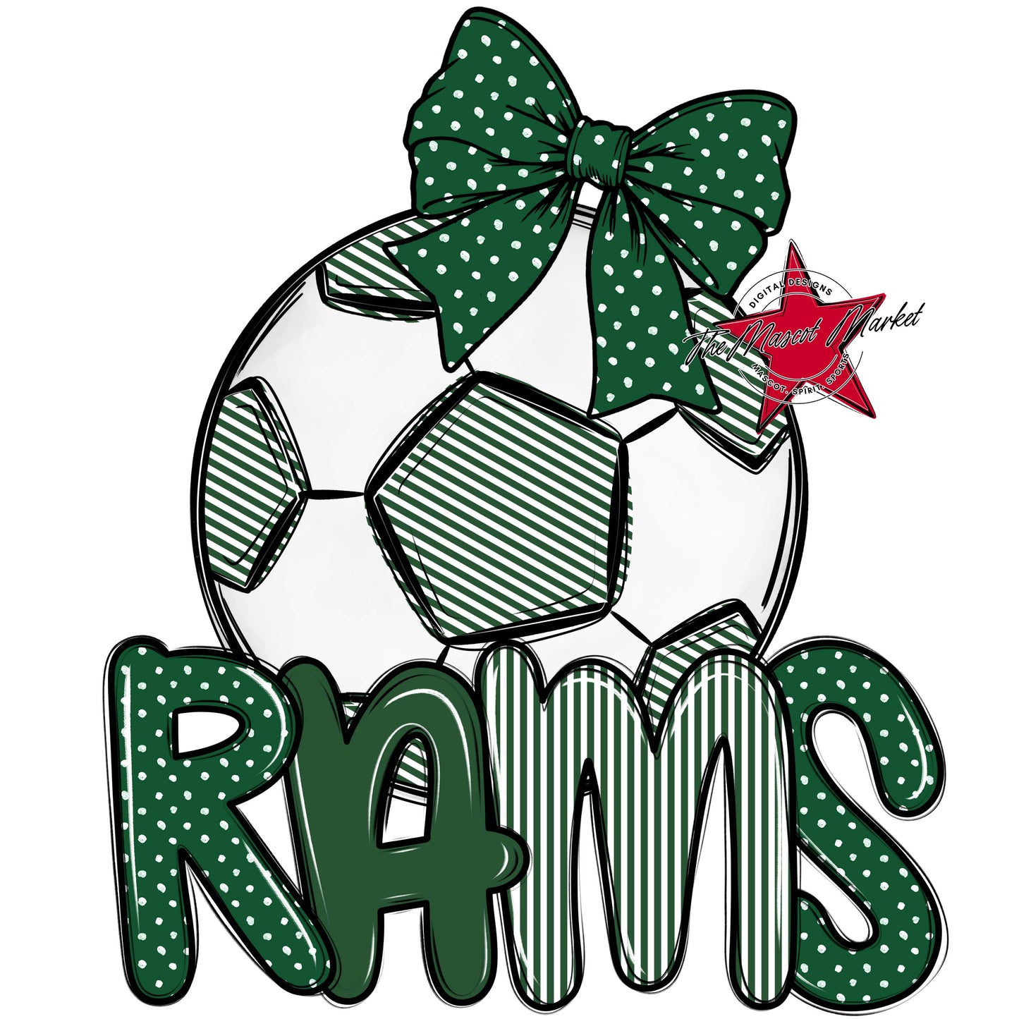 Rams Soccer Spirit Design-Green