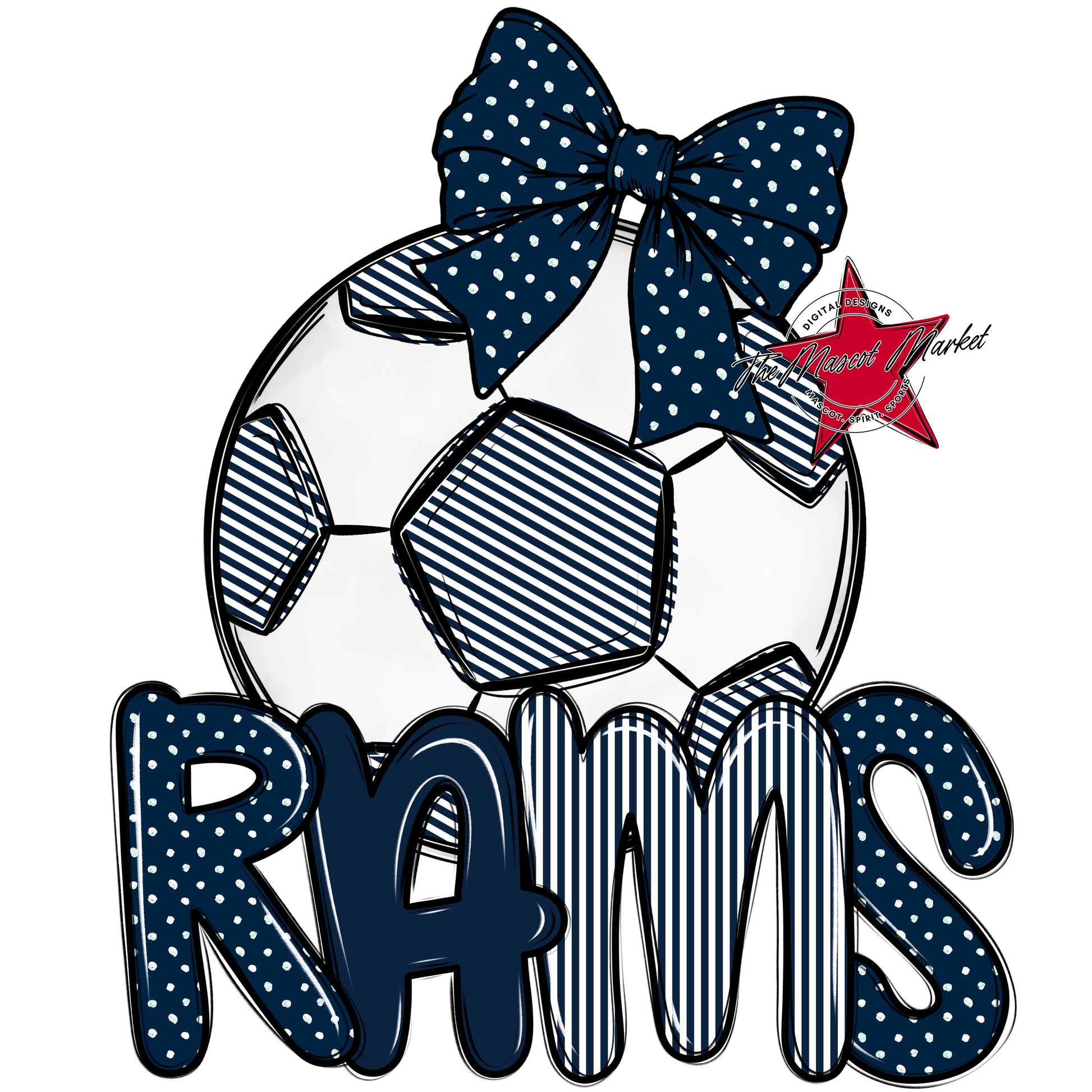 Rams Soccer Spirit Design-Navy