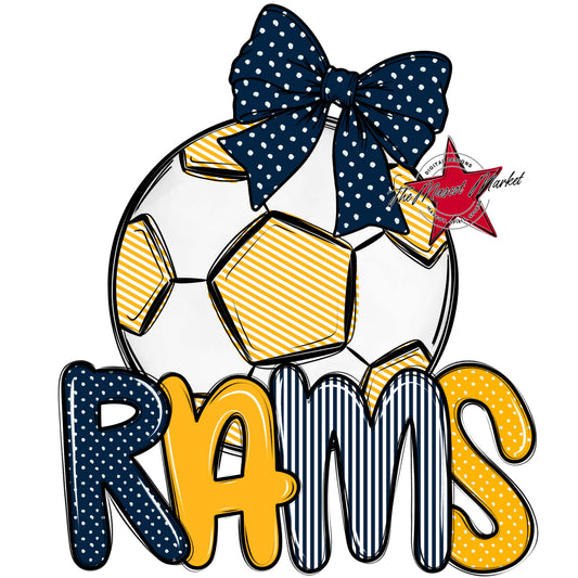 Rams Soccer Spirit Design-Navy & Yellow