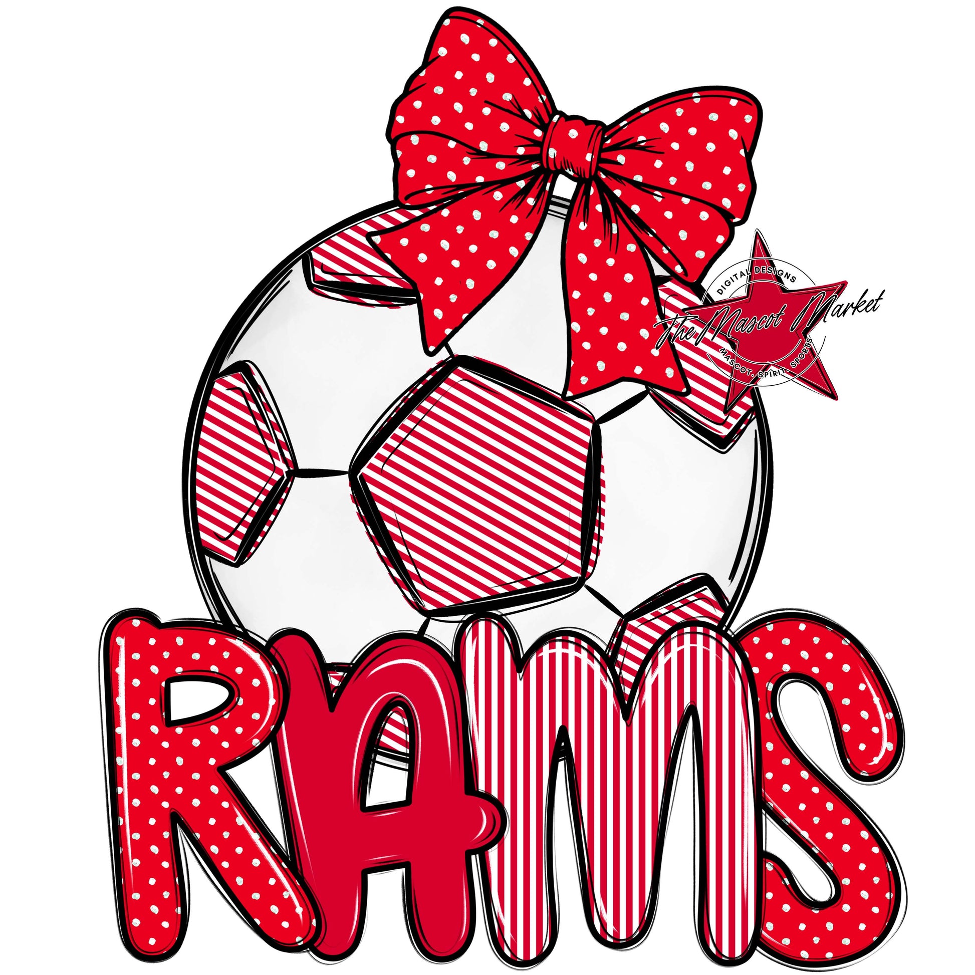 Rams Soccer Spirit Design-Red