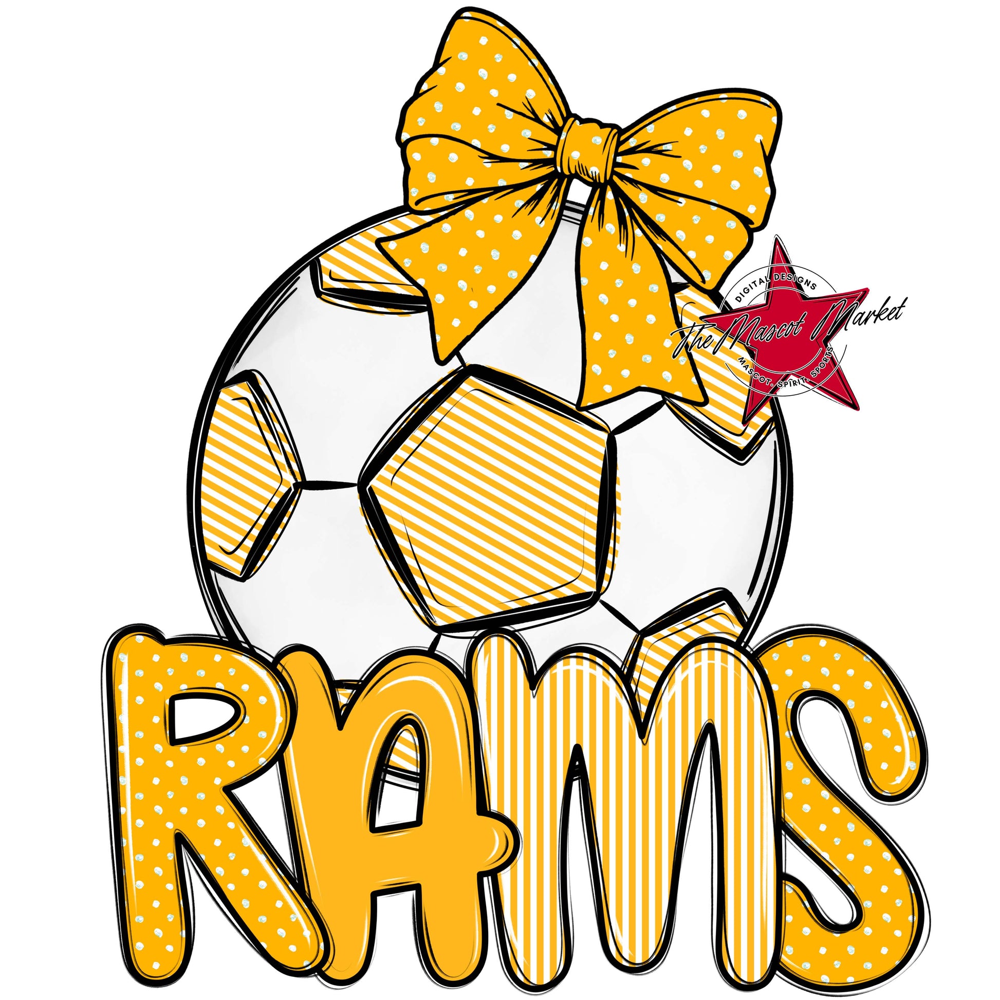 Rams Soccer Spirit Design-Yellow