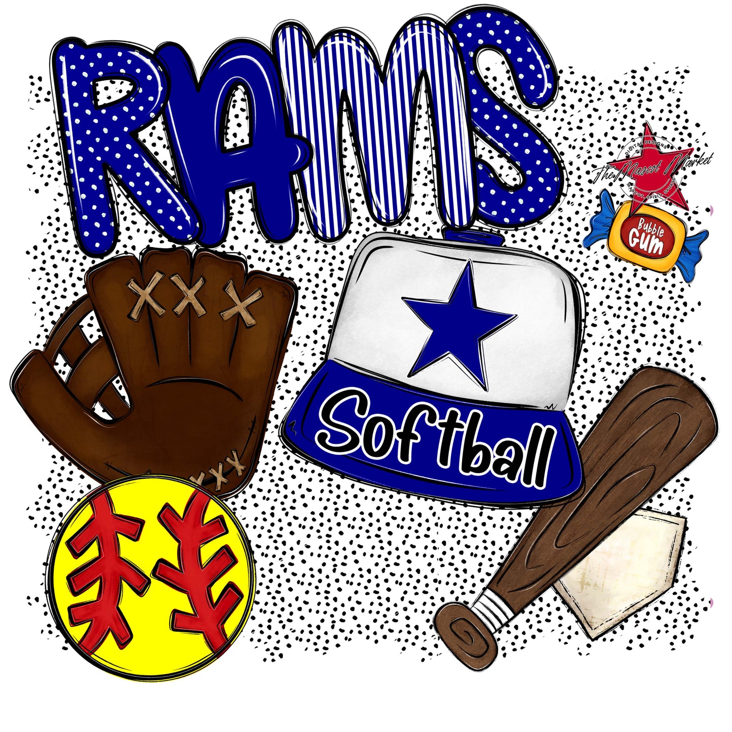 Rams Softball Spirit-Blue