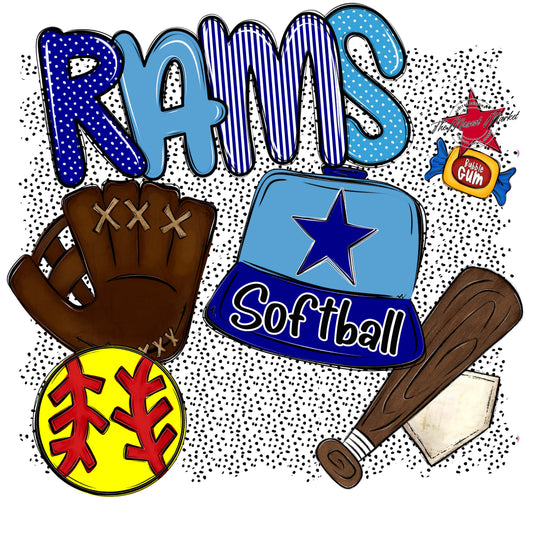 Rams Softball Spirit-Blue & Carolina Blue