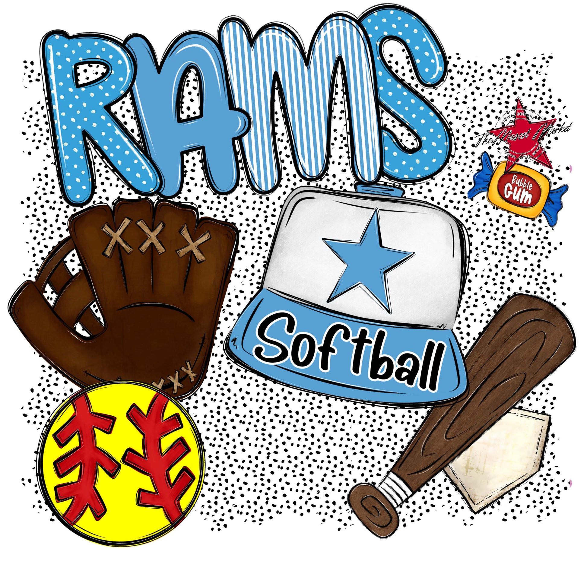 Rams Softball Spirit-Carolina Blue