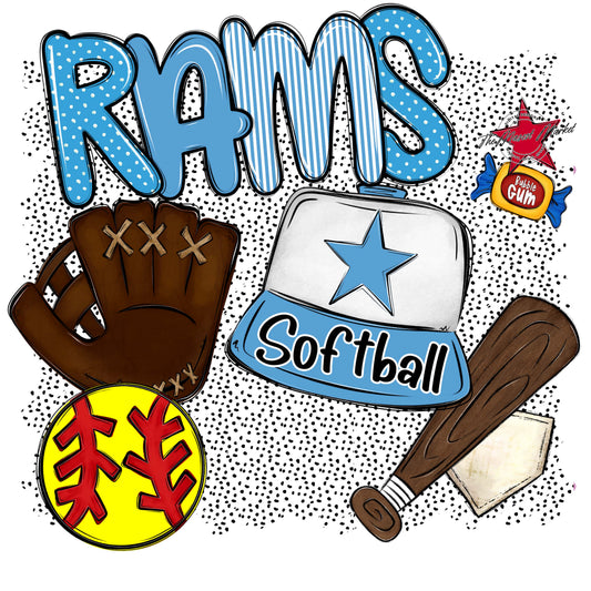 Rams Softball Spirit-Carolina Blue