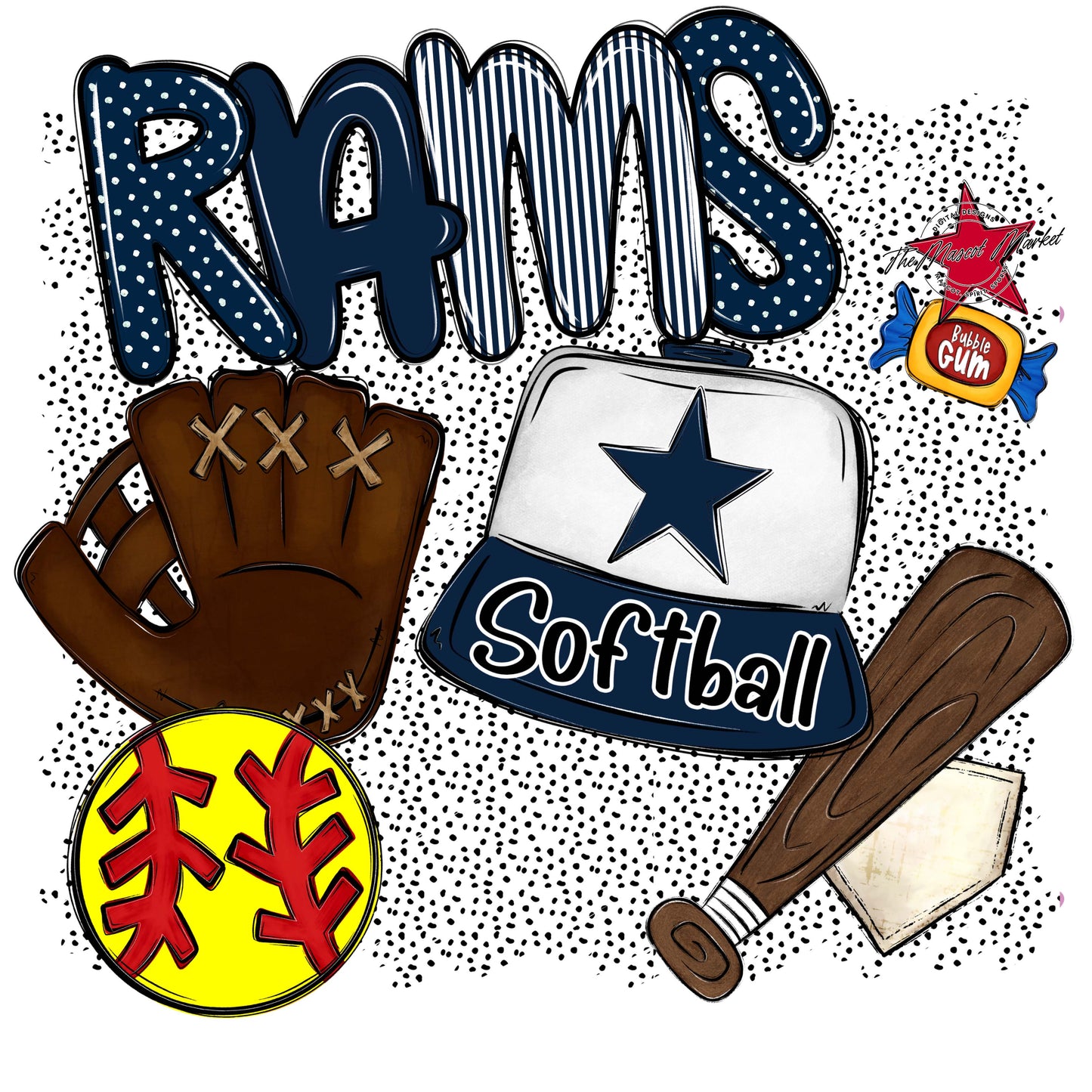 Rams Softball Spirit-Navy