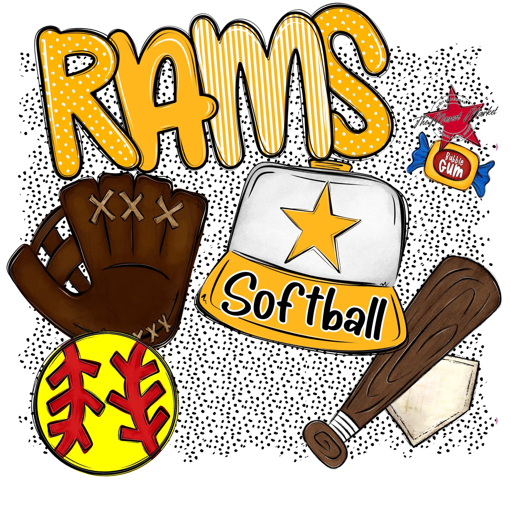 Rams Softball Spirit-Yellow