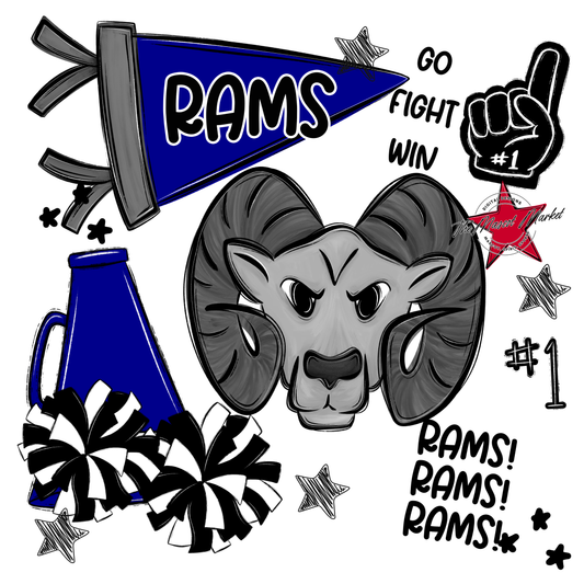 Rams Spirit Design-Blue