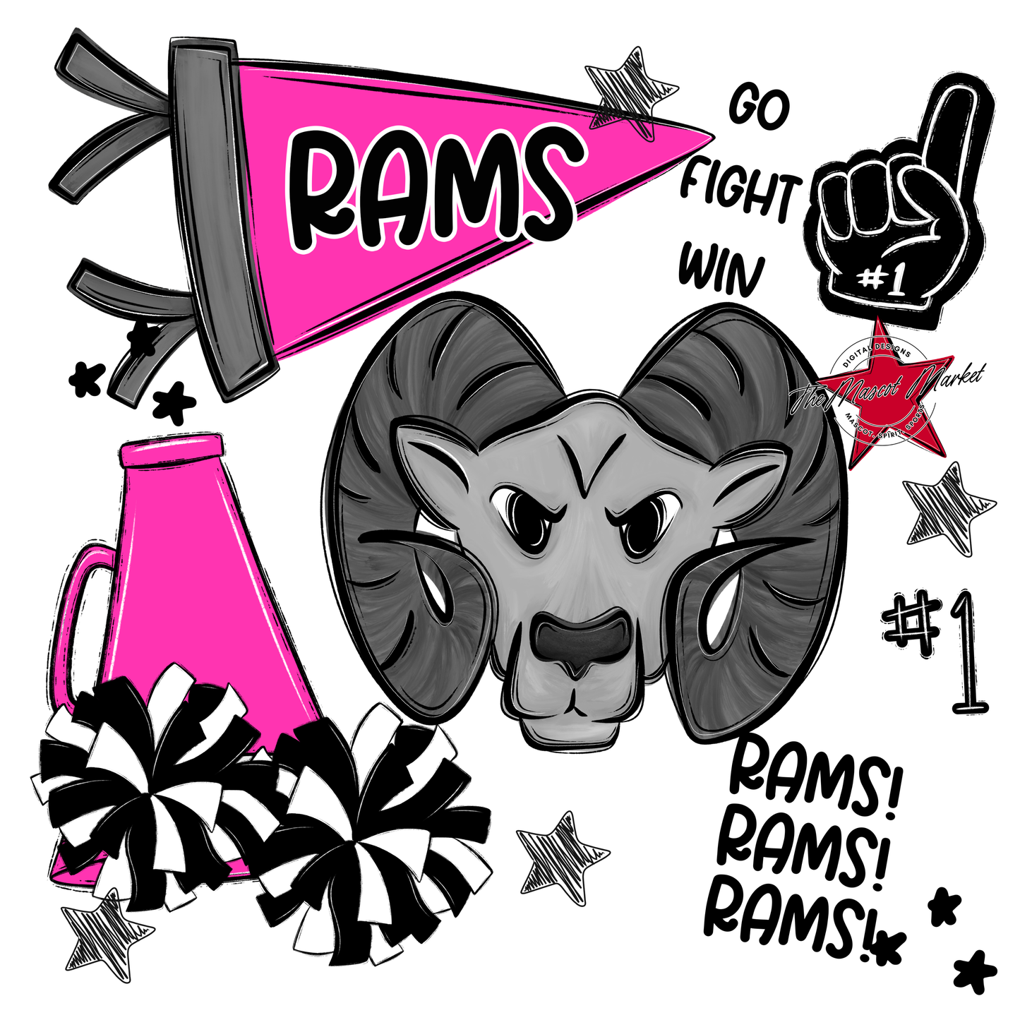 Rams Spirit Design-Pink