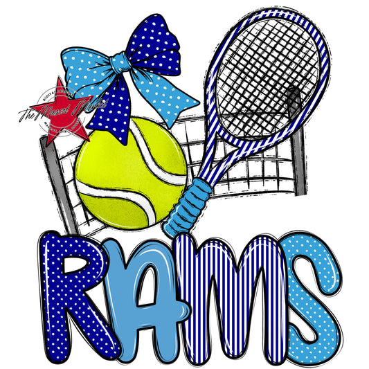 Rams Tennis Spirit Design-Blue & Carolina Blue