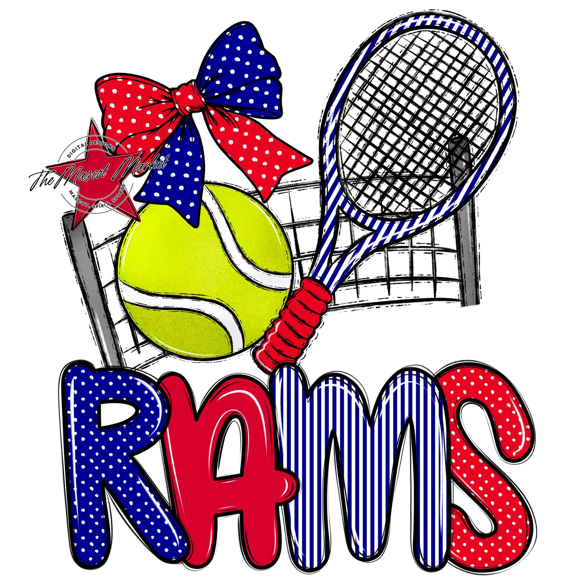 Rams Tennis Spirit Design-Blue & Red