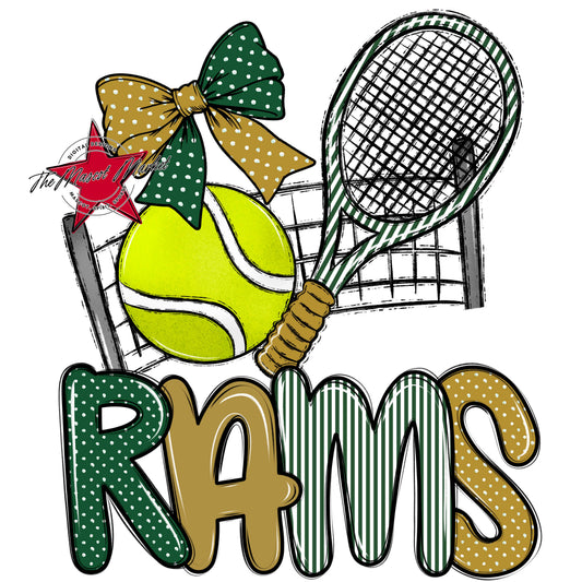 Rams Tennis Spirit Design-Green & Gold