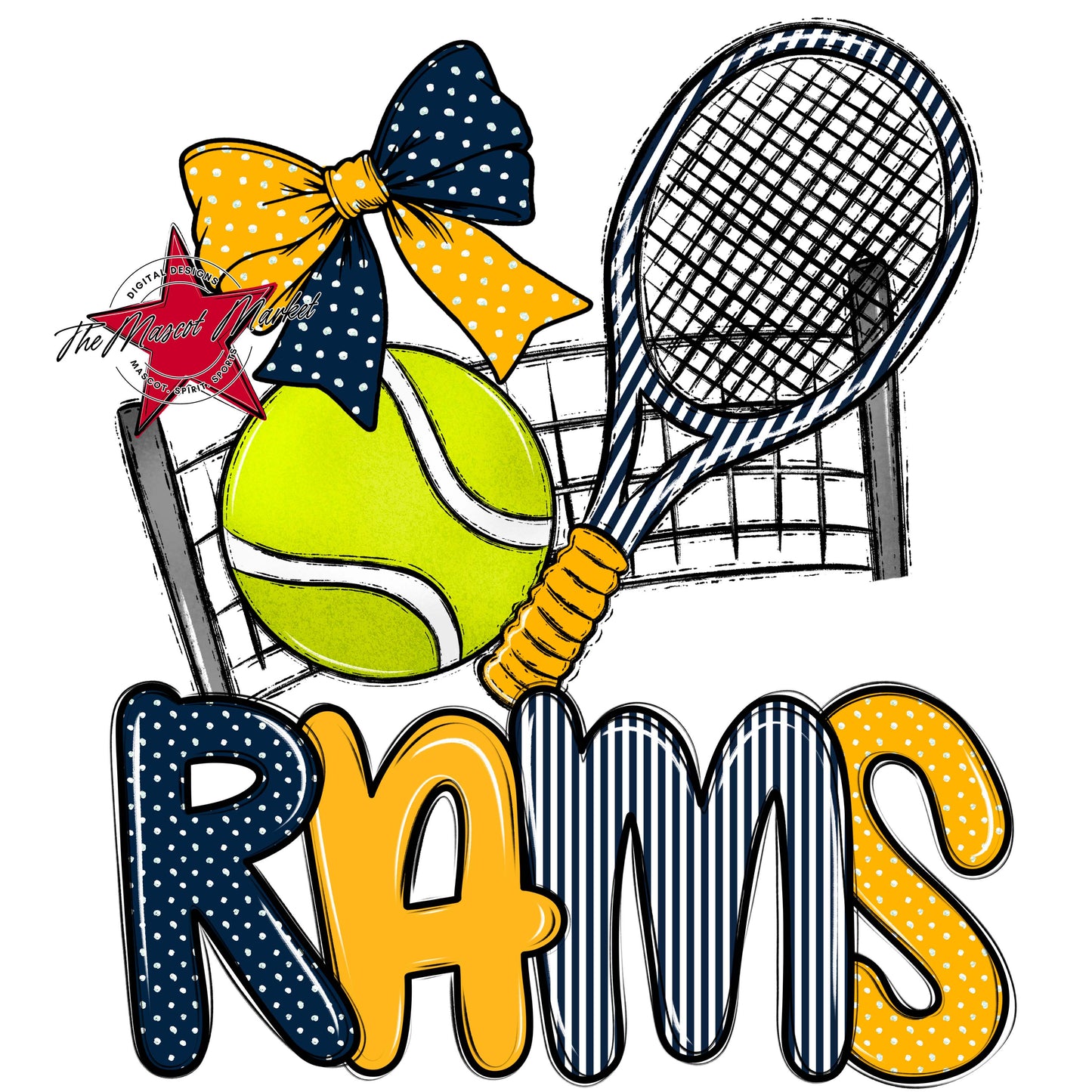 Rams Tennis Spirit Design-Navy & Yellow