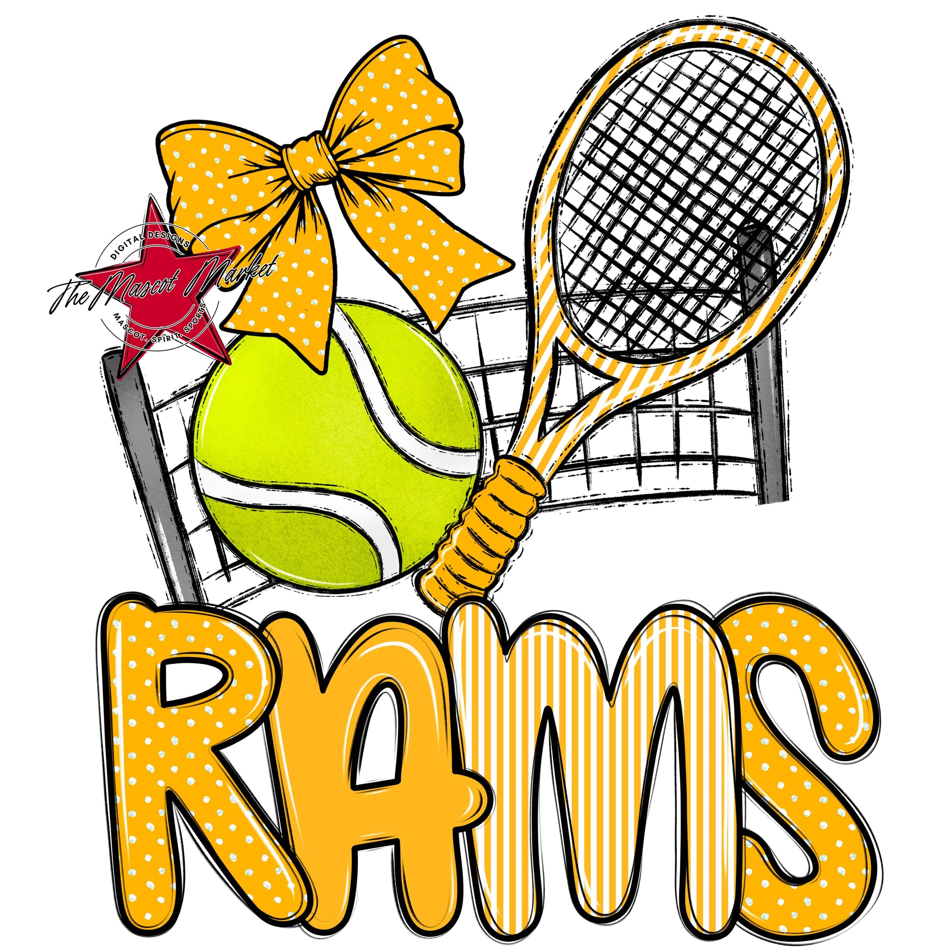 Rams Tennis Spirit Design-Yellow