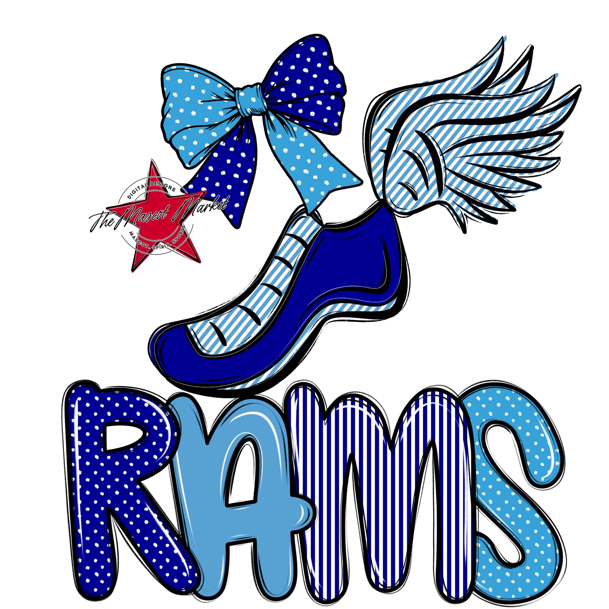 Rams Track Spirit Design-Blue & Carolina Blue