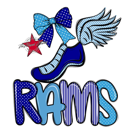 Rams Track Spirit Design-Blue & Carolina Blue