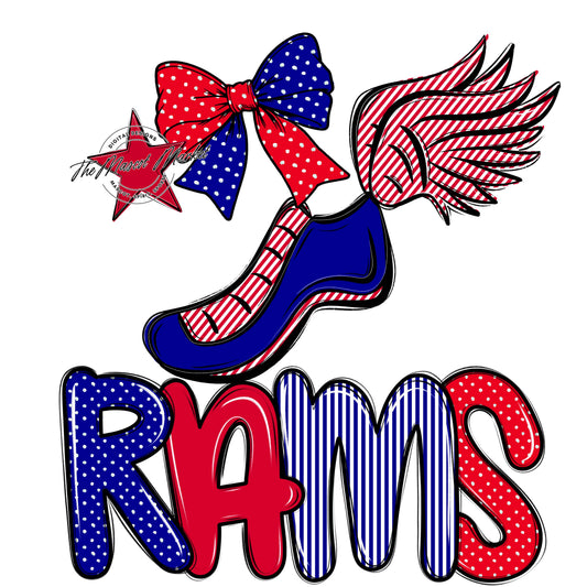 Rams Track Spirit Design-Blue & Red