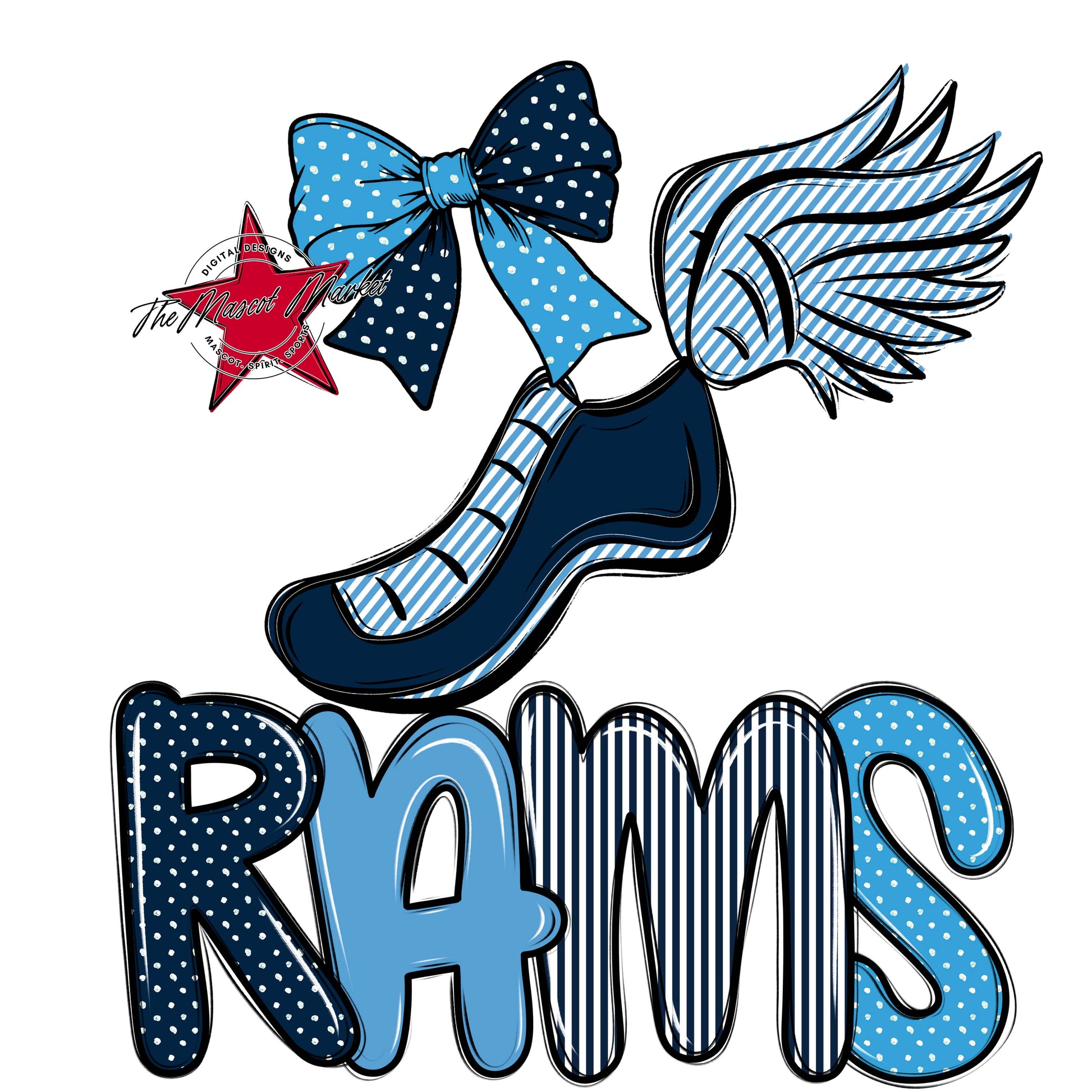 Rams Track Spirit Design-Navy & Carolina Blue