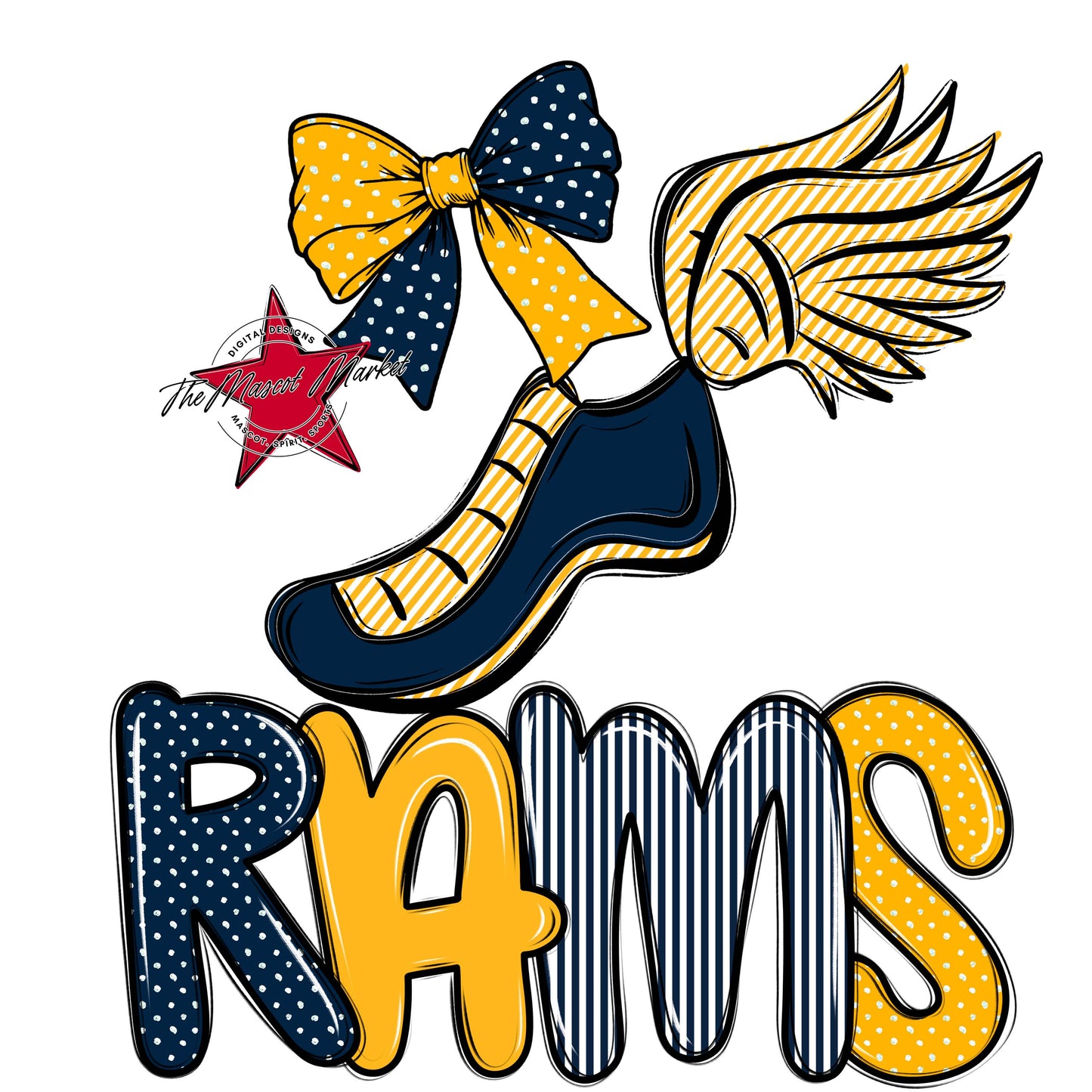 Rams Track Spirit Design-Navy & Yellow
