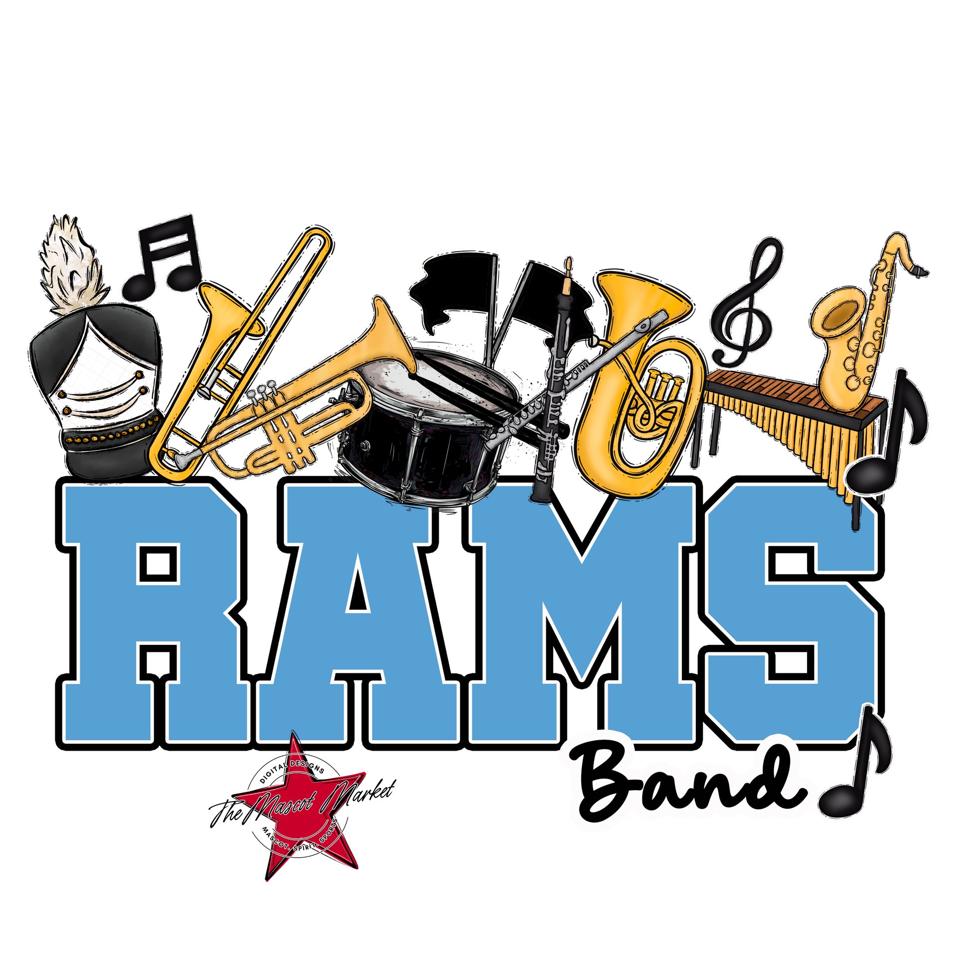 Rams Varsity Band-Carolina Blue