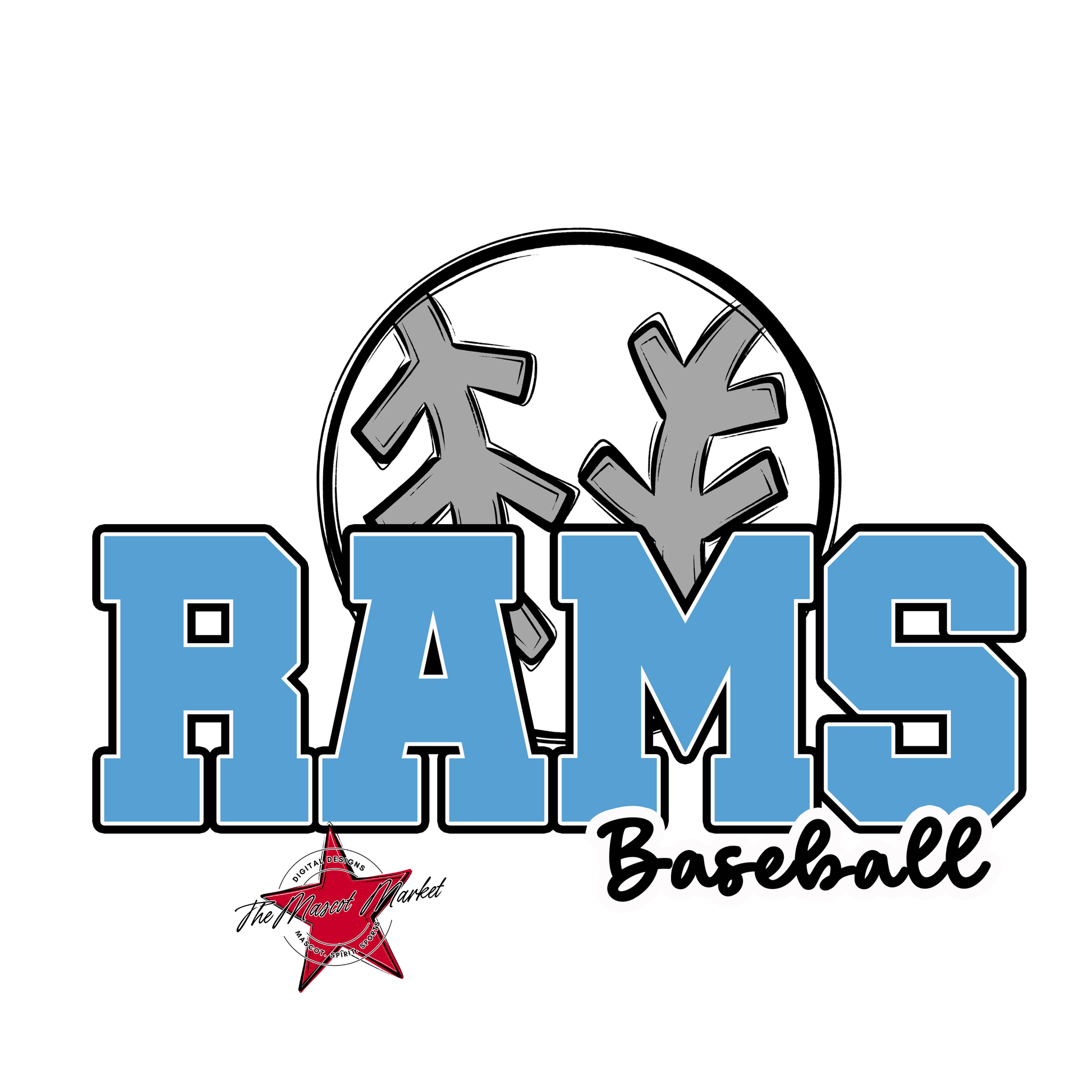 Rams Varsity Baseball-Carolina Blue