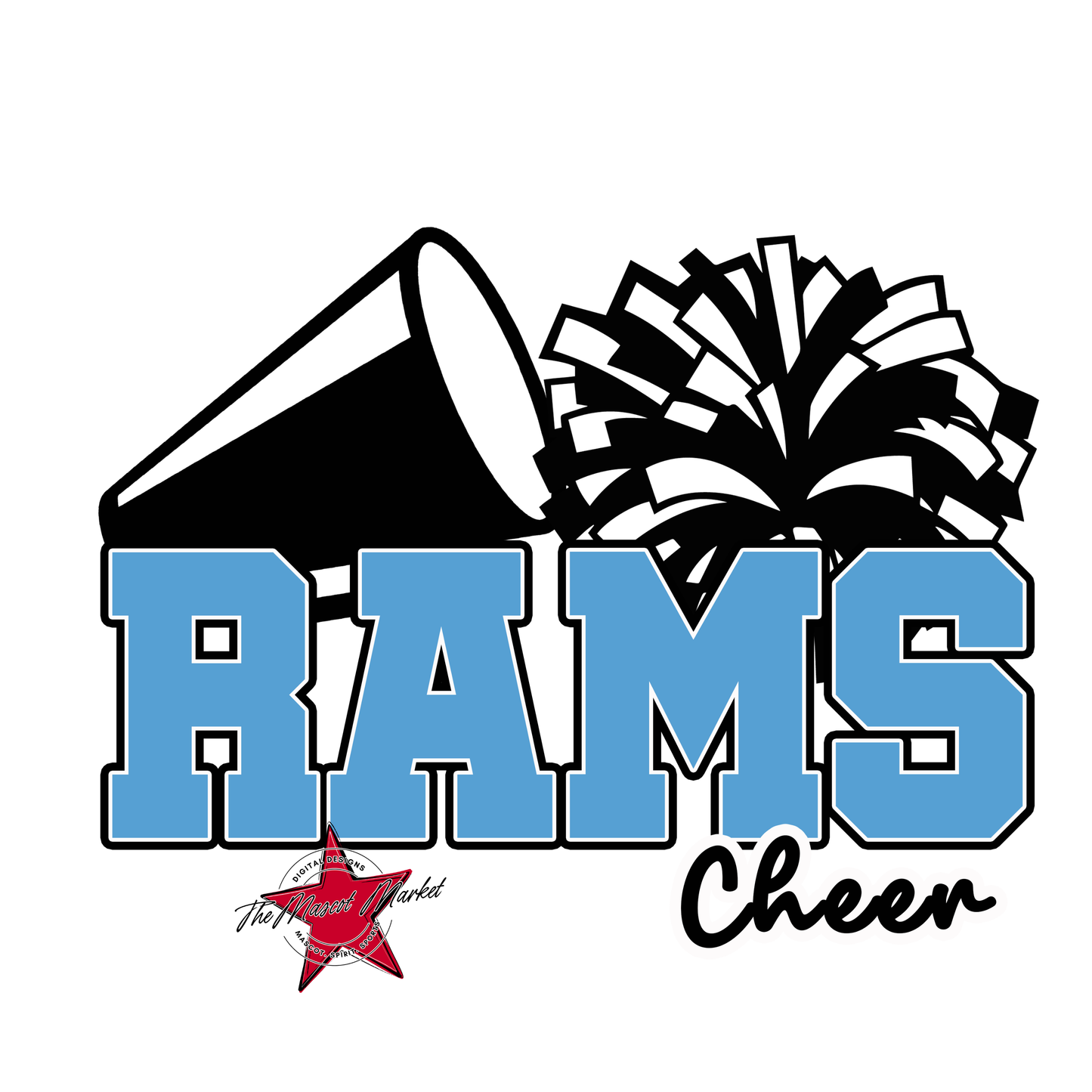 Rams Varsity Cheer-Carolina Blue
