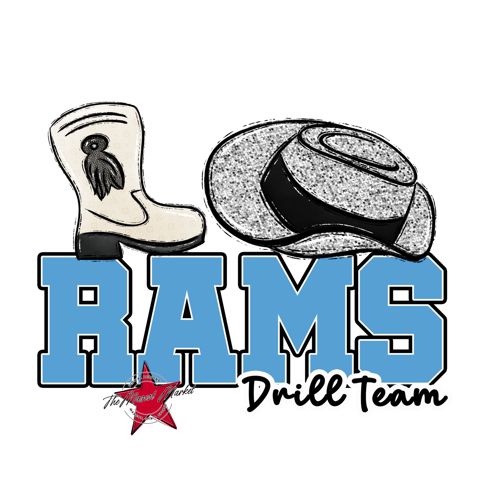 Rams Varsity Drillteam-Carolina Blue