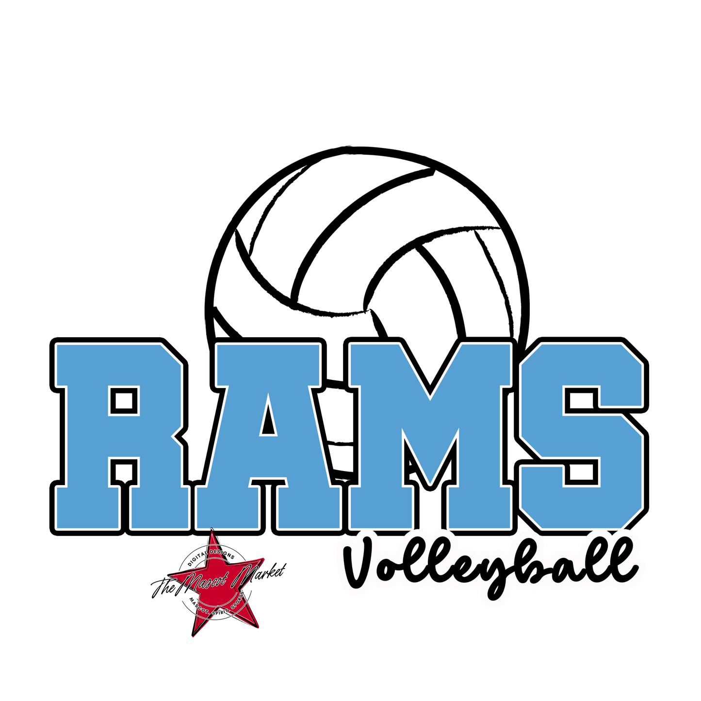 Rams Varsity Volleyball-Carolina Blue
