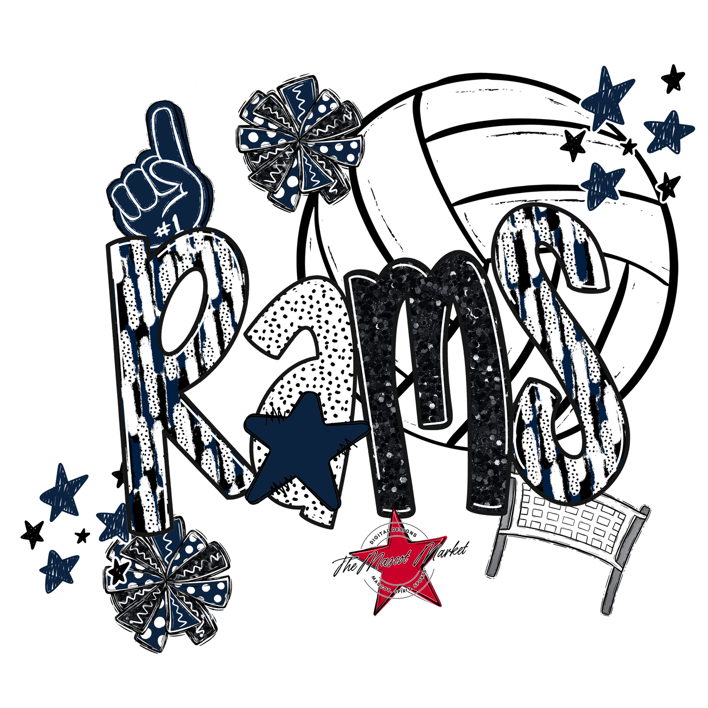 Rams Volleyball Scrape-Navy
