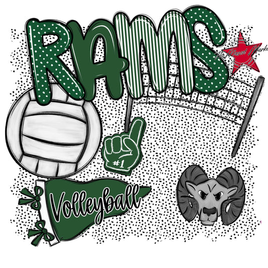 Rams Volleyball Spirit-Green