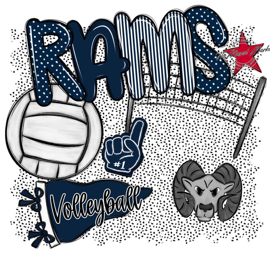 Rams Volleyball Spirit-Navy