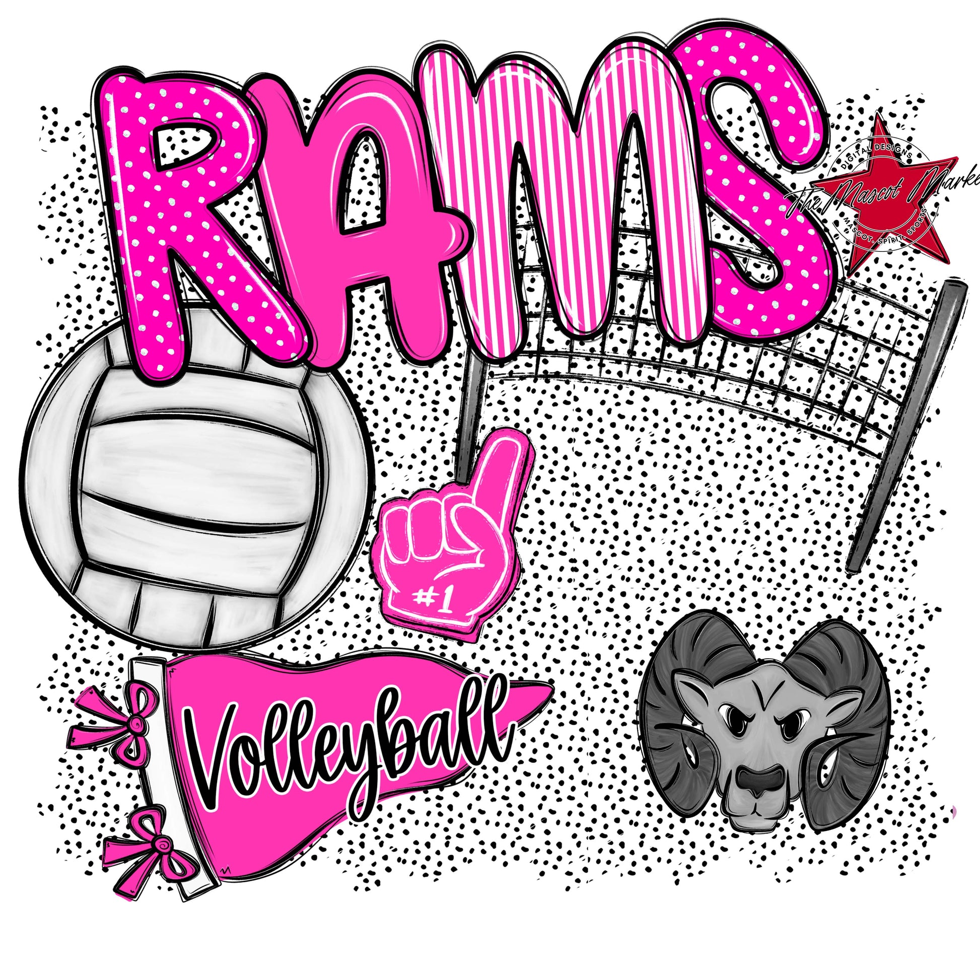 Rams Volleyball Spirit-Pink