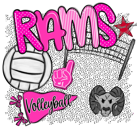 Rams Volleyball Spirit-Pink