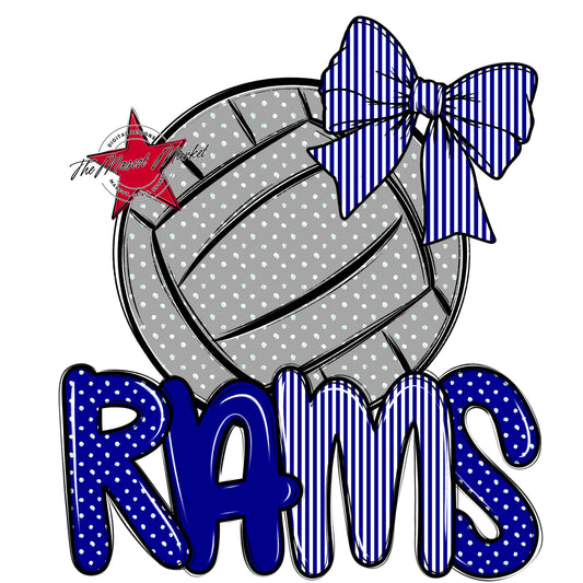 Rams Volleyball Spirit Design-Blue