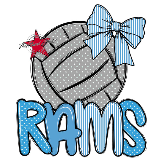 Rams Volleyball Spirit Design-Carolina Blue