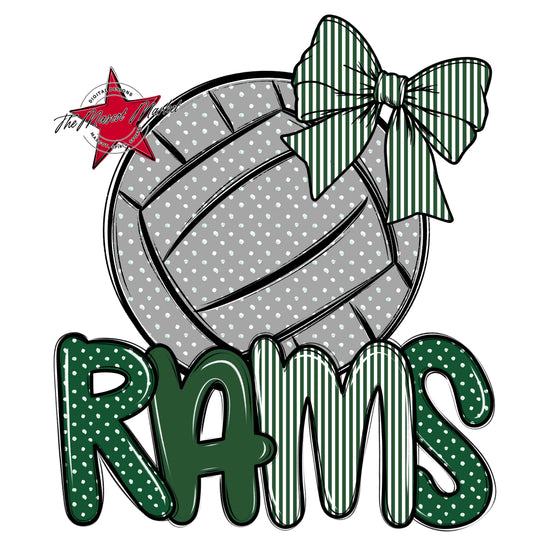 Rams Volleyball Spirit Design-Green
