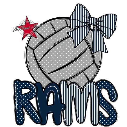 Rams Volleyball Spirit Design-Navy