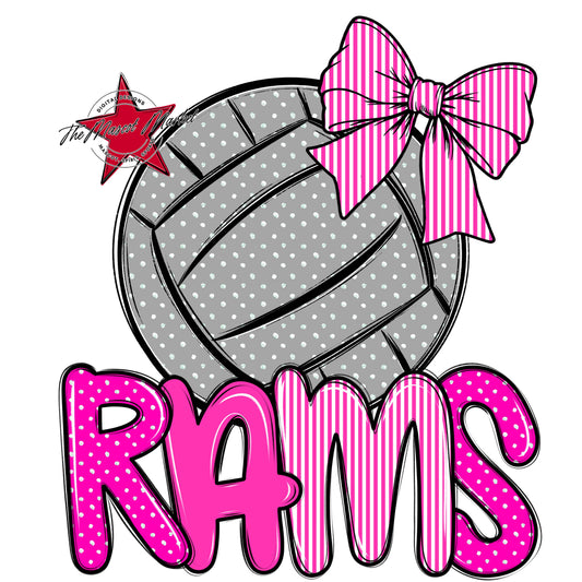 Rams Volleyball Spirit Design-Pink