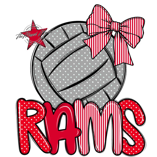 Rams Volleyball Spirit Design-Red