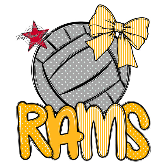 Rams Volleyball Spirit Design-Yellow