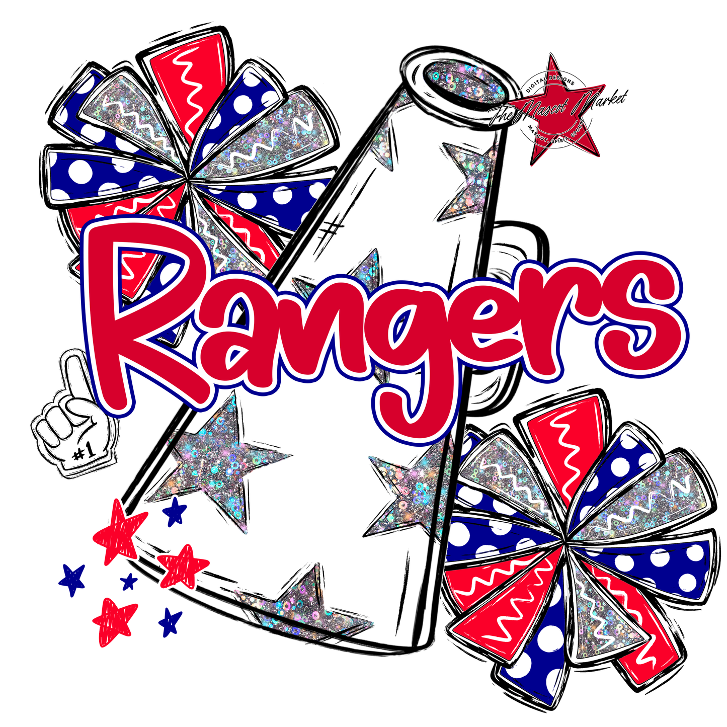 Rangers Alpha Megaphone Design-Blue-Red