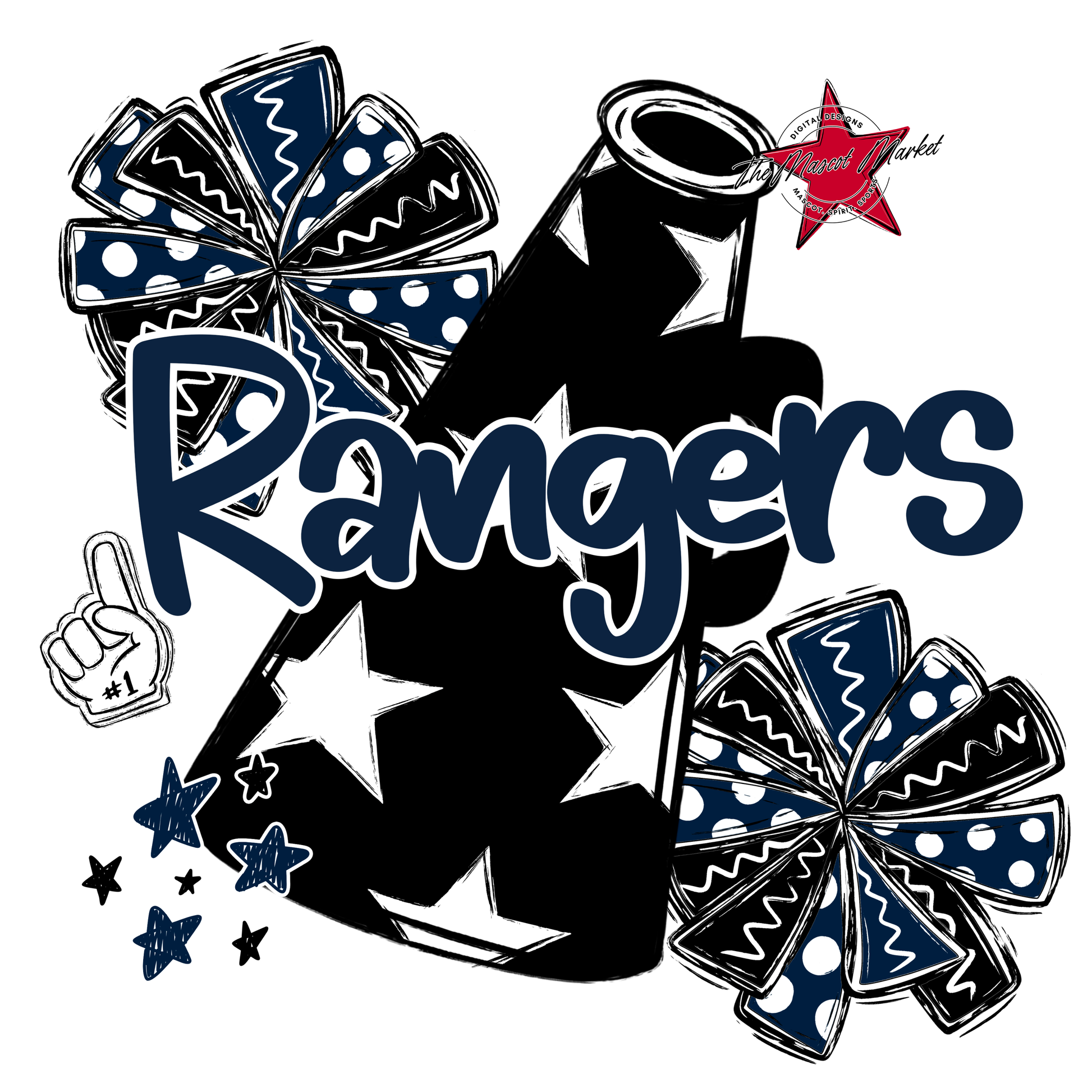 Rangers Alpha Megaphone Design-Navy